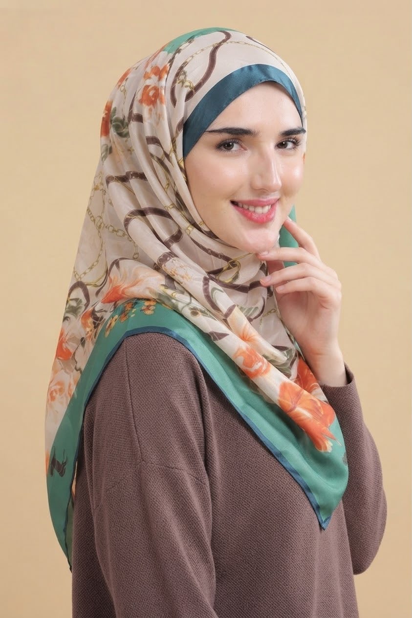 Printed Silk Hijab 6