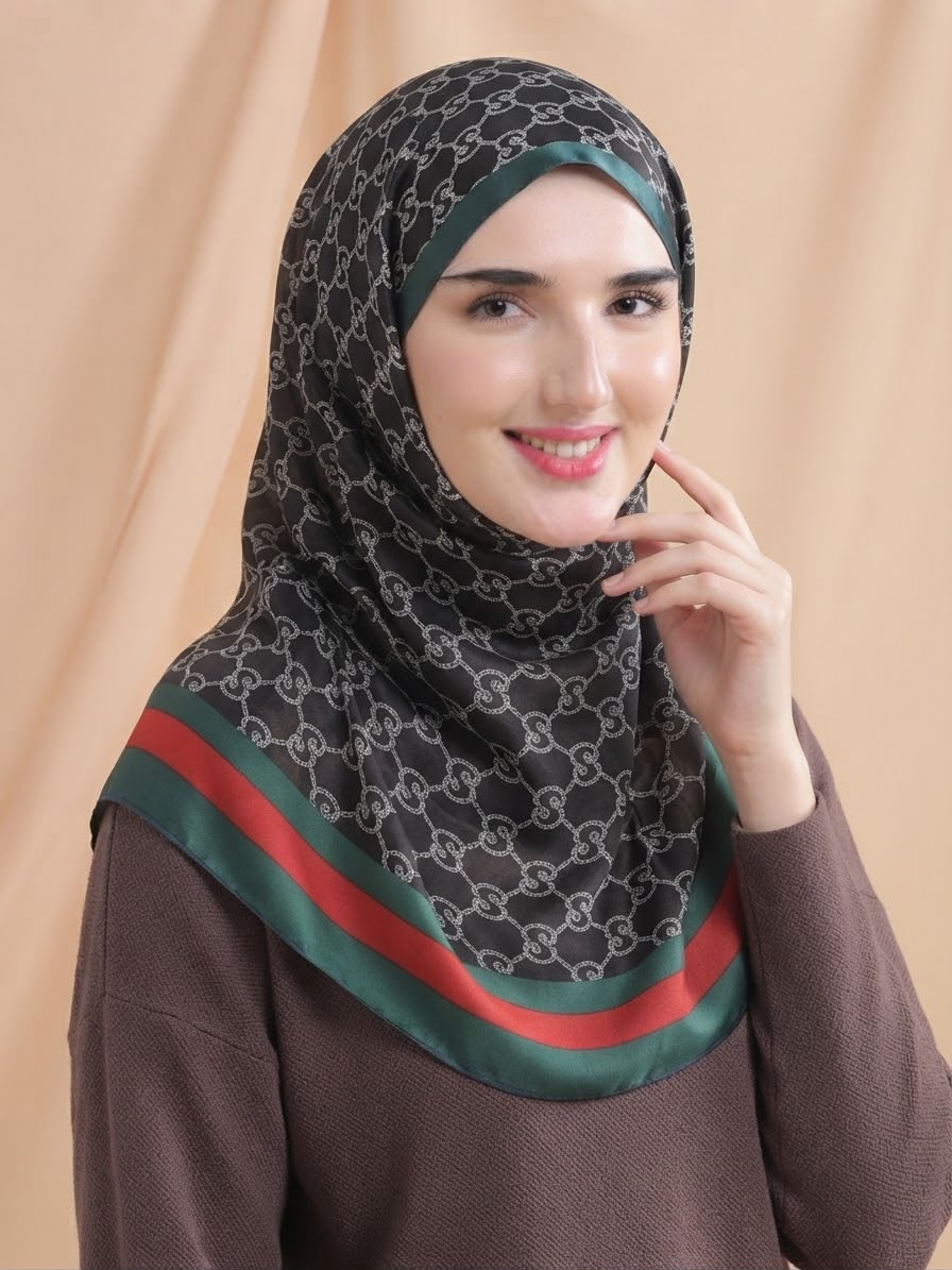 Printed Silk Hijab 9